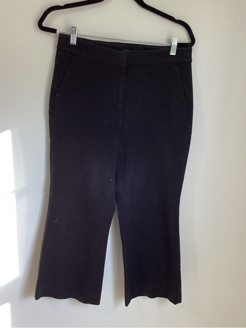 J. Crew Black Wide-Leg Pull-On Pants